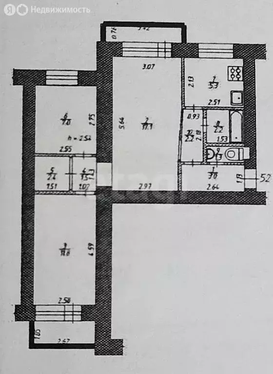 3-комнатная квартира: Ижевск, Пушкинская улица, 224 (53.8 м) - Фото 1