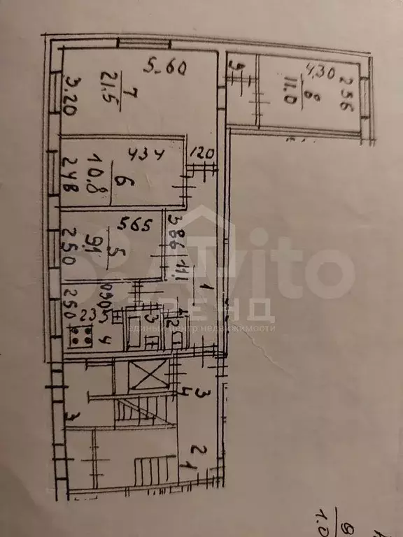 4-к. квартира, 74,1 м, 1/9 эт. - Фото 0