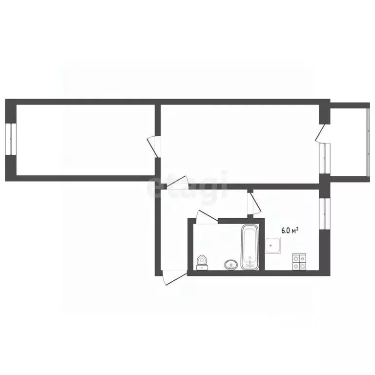 2-к кв. Тюменская область, Тюмень Одесская ул., 26 (44.7 м) - Фото 2