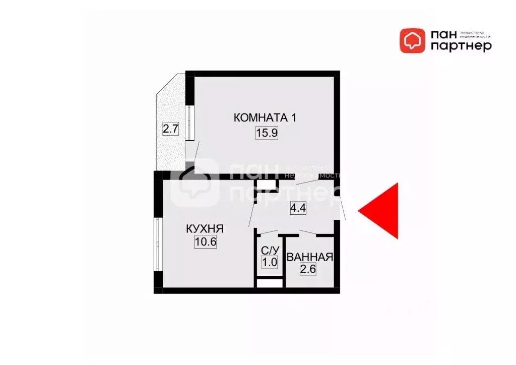 1-к кв. Санкт-Петербург Мебельная ул., 45к1В (34.5 м) - Фото 1