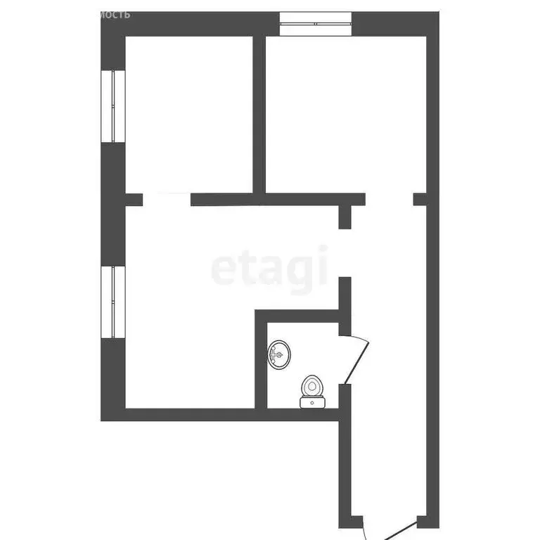 2-комнатная квартира: Куеда, улица Розы Люксембург, 31 (42 м) - Фото 0