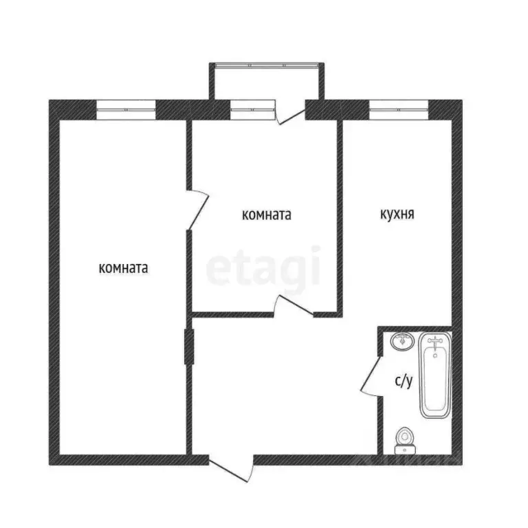 2-к кв. Белгородская область, Белгород Преображенская ул., 7а (43.4 м) - Фото 2
