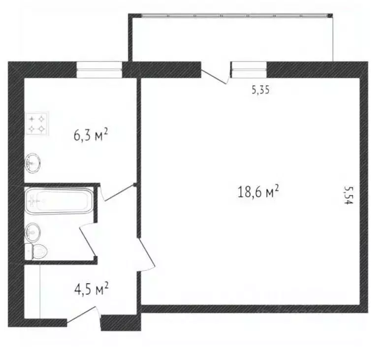 1-к кв. Ярославская область, Ярославль ул. Гоголя, 3к2 (33.5 м) - Фото 1
