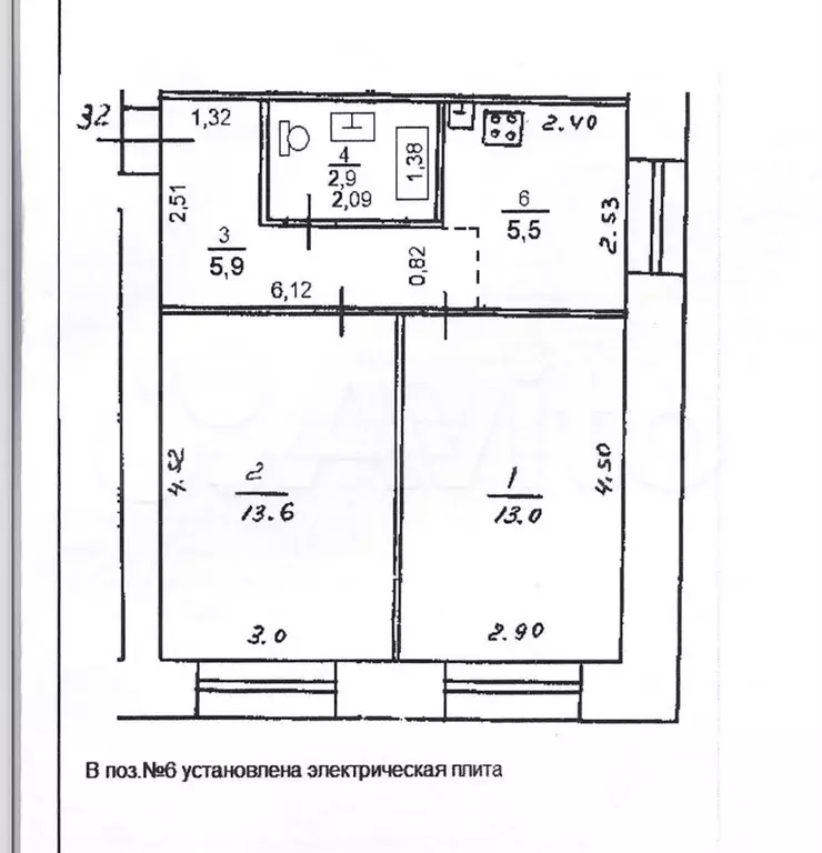 2-к. квартира, 40,7 м, 4/9 эт. - Фото 0