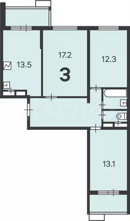 Аукцион: 3-к. квартира, 73,3 м, 16/24 эт. - Фото 1