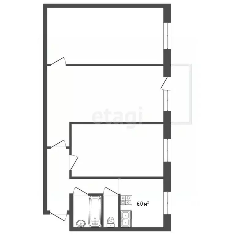 3-к кв. Ярославская область, Некрасовское рп ул. Матросова, 1 (53.0 м) - Фото 0