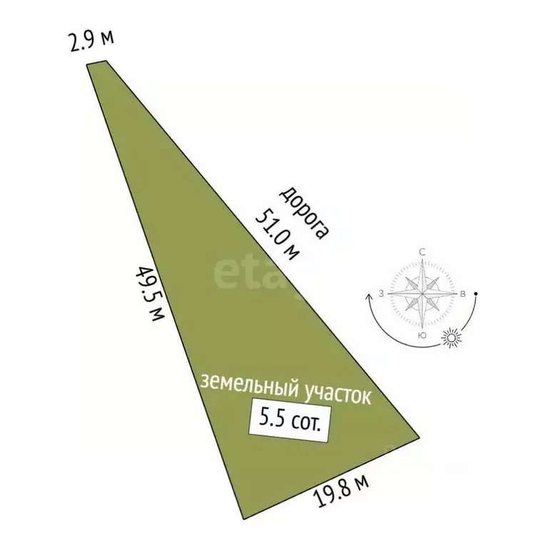 Участок в Севастополь с. Терновка, ул. Родниковая (5.53 сот.) - Фото 2