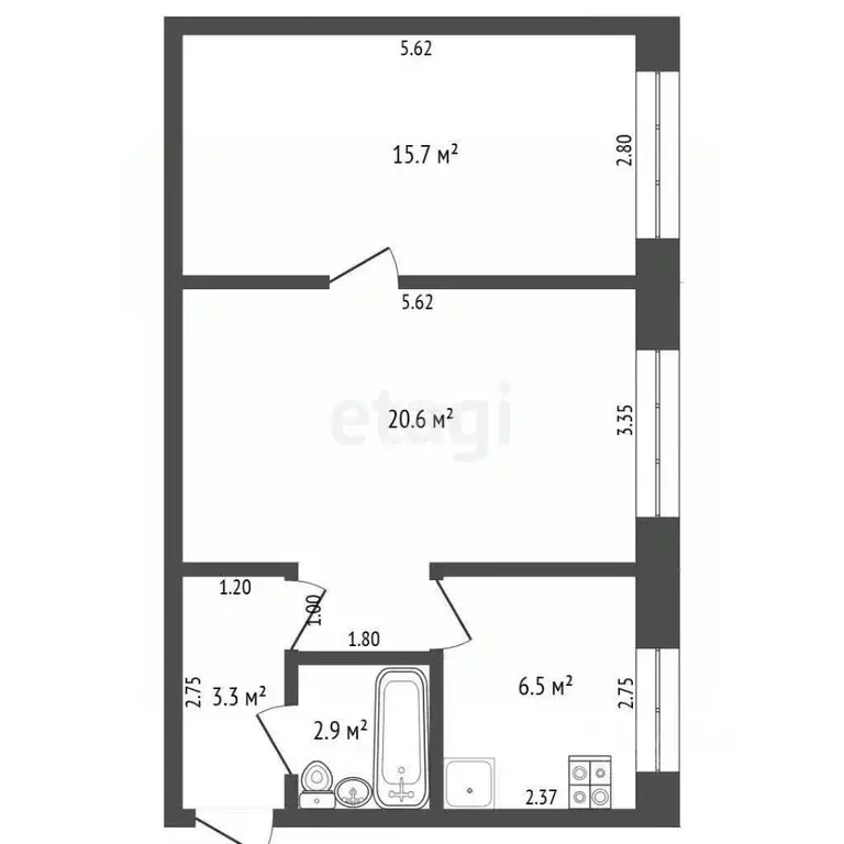 2-к кв. Тюменская область, с. Исетское ул. 50 лет ВЛКСМ, 30 (49.0 м) - Фото 2