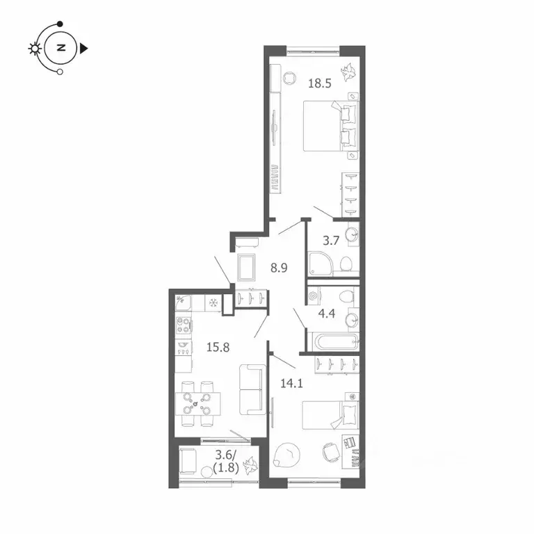 Студия Санкт-Петербург бул. Измайловский, 9 (32.2 м) - Фото 0
