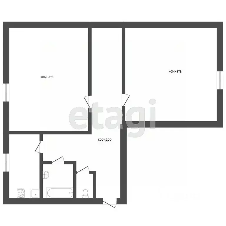 2-к кв. Коми, Ухта пос. Озерный, ул. Чернова, 31 (45.2 м) - Фото 2