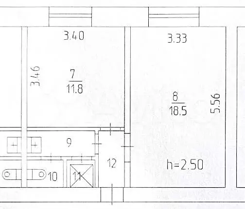 2-к. квартира, 36,9 м, 6/9 эт. - Фото 0