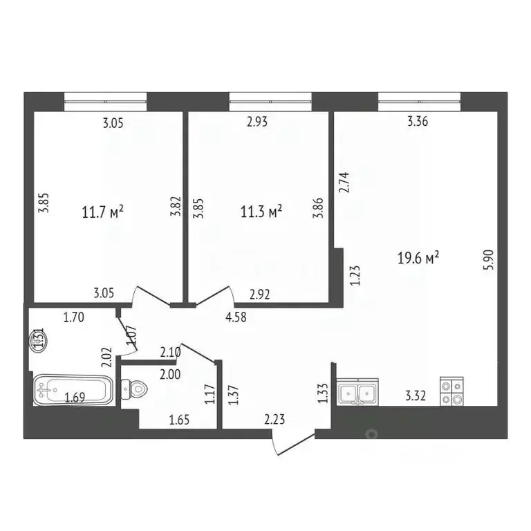 2-к кв. Москва Олонецкая ул., 4 (56.3 м) - Фото 1