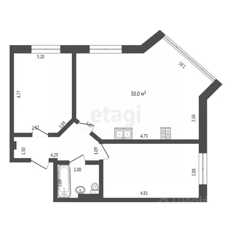 2-к кв. Краснодарский край, Новороссийск ул. Екатерининская, 2 (70.0 ... - Фото 1