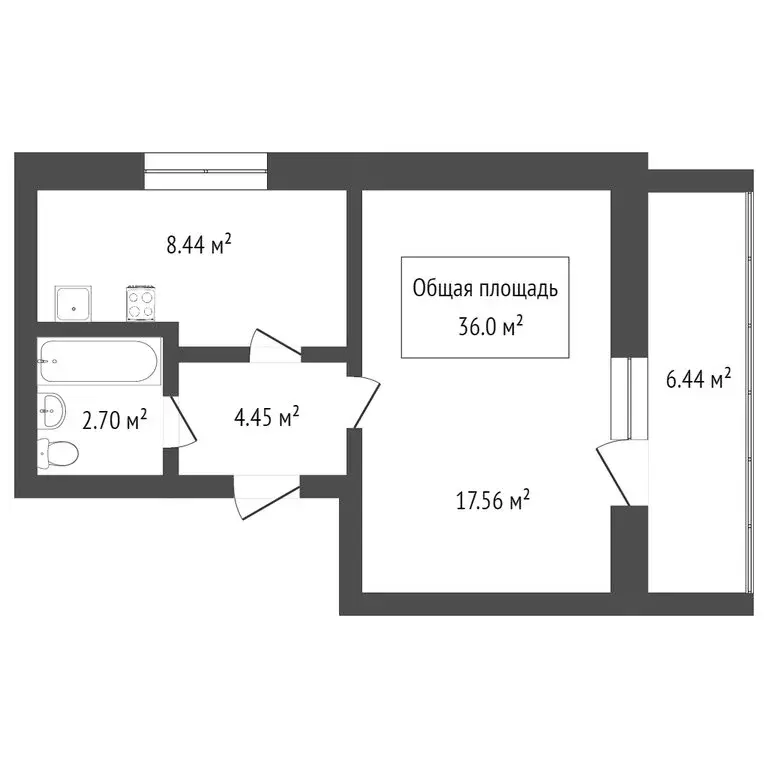 1-комнатная квартира: Новосибирск, улица Петухова, 6/4 (36 м) - Фото 0