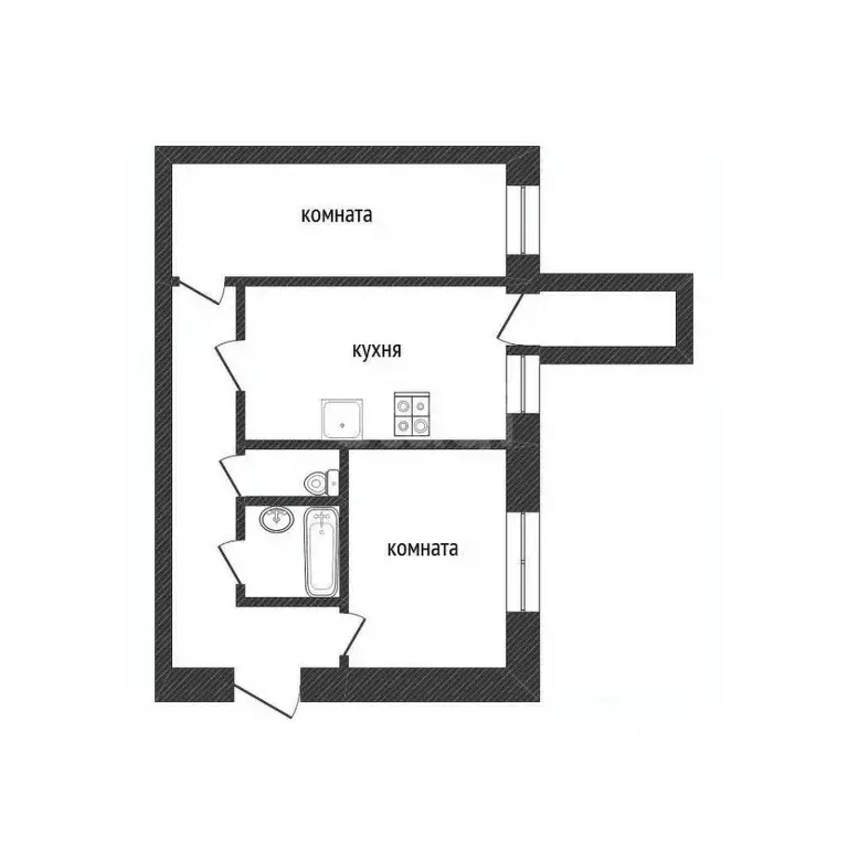 2-к кв. Ленинградская область, Кириши просп. Ленина, 52 (57.0 м) - Фото 2