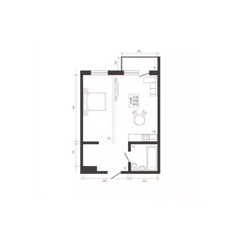 1-к кв. Иркутская область, Иркутск Сарафановская ул. (41.3 м) - Фото 0