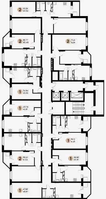 2-к кв. Самарская область, Самара Московское шоссе, 18-й км, 53 (64.2 ... - Фото 1