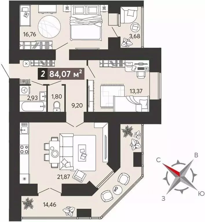 2-к кв. Пензенская область, Пенза ул. 8 Марта, 31к5 (75.0 м) - Фото 0