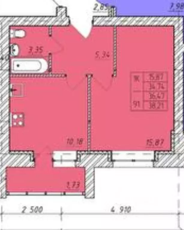 1-к кв. Тамбовская область, Тамбов ул. Имени Павла Строганова, 3Б ... - Фото 1