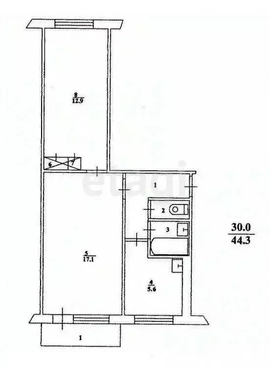 2-к кв. Тульская область, Тула ул. Металлургов, 41Б (45.0 м) - Фото 1