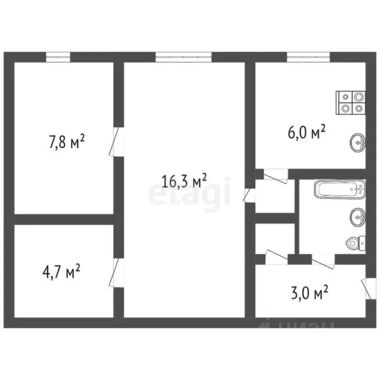 2-к кв. Владимирская область, Ковров ул. Димитрова, 20 (41.4 м) - Фото 1