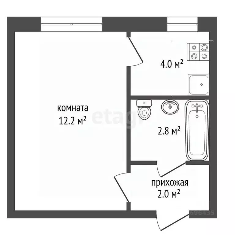 Студия Москва Краснобогатырская ул., 75К1 (22.0 м) - Фото 1