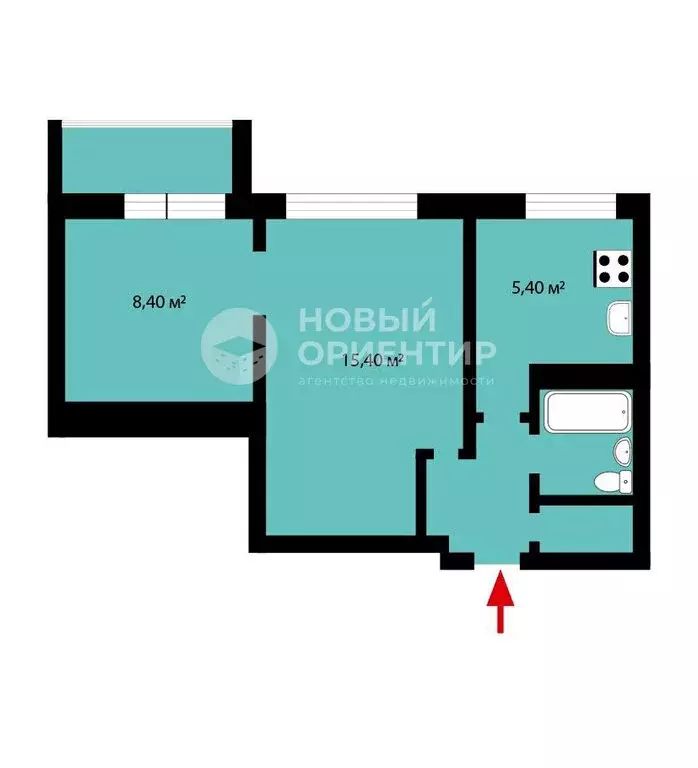 2-комнатная квартира: Екатеринбург, улица Академика Бардина, 45 (36.4 ... - Фото 1