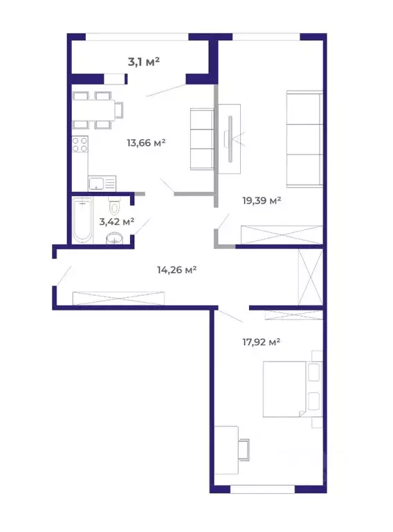 2-к кв. Иркутская область, Иркутский муниципальный округ, Маркова рп, ... - Фото 1