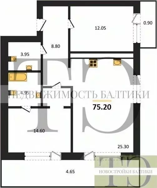 2-к кв. Калининградская область, Янтарный пгт Янтарные Сезоны жилой ... - Фото 1