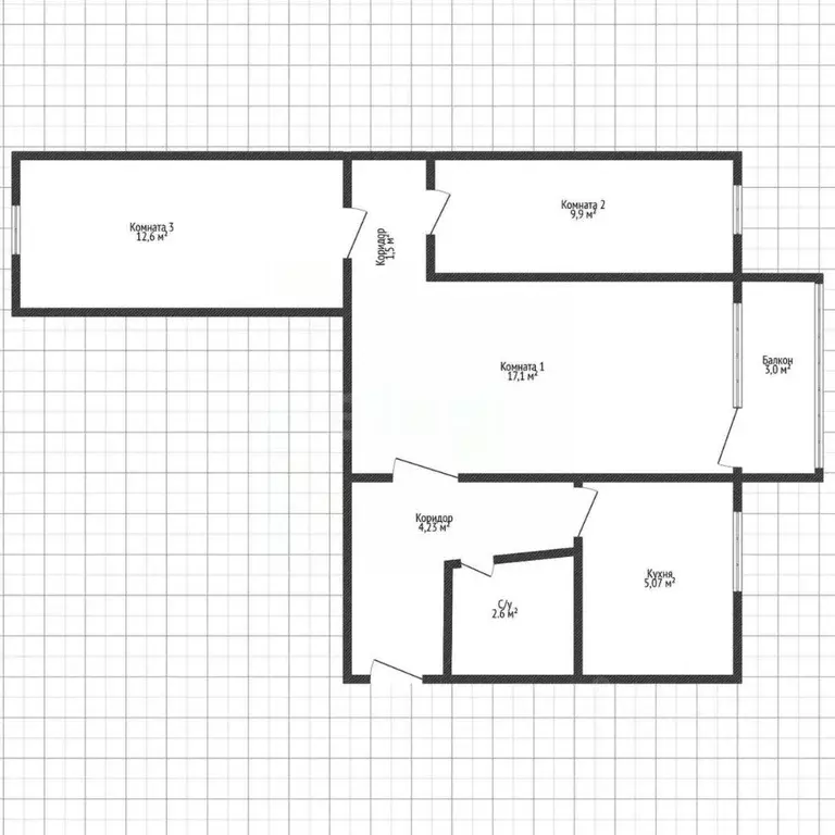 3-к кв. Адыгея, Майкоп Краснооктябрьская ул., 44 (55.0 м) - Фото 2