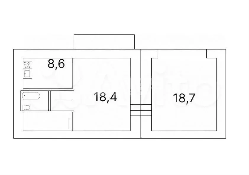 2-к. квартира, 49,2 м, 4/5 эт. - Фото 0