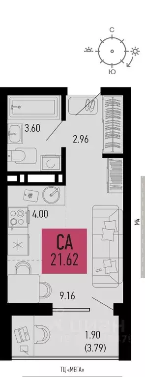 1-к кв. Ростовская область, Аксай  (21.62 м) - Фото 1