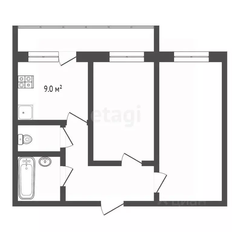 2-к кв. Московская область, Лыткарино ул. Ленина, 12 (52.9 м) - Фото 1