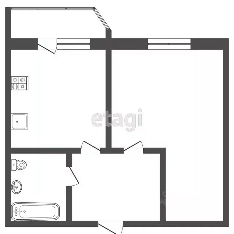 1-к кв. Мордовия, Саранск ул. Короленко, 4 (32.8 м) - Фото 2