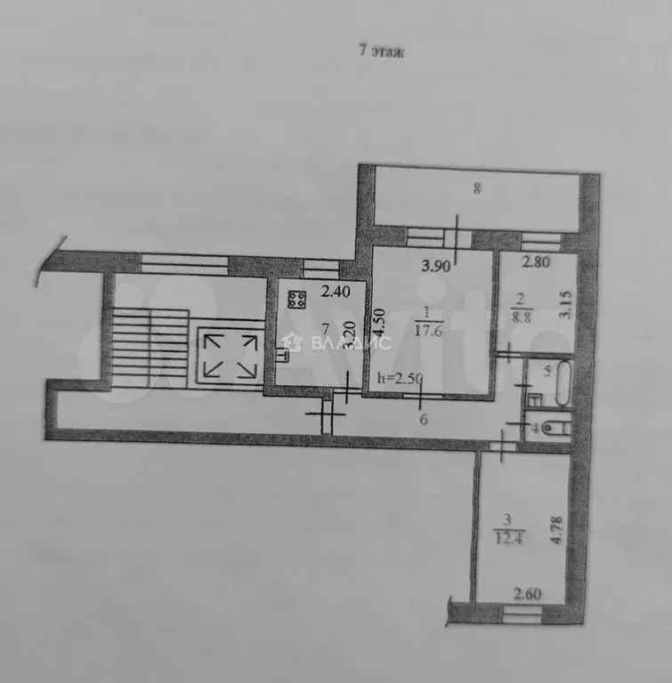 3-к. квартира, 60,4 м, 7/9 эт. - Фото 0