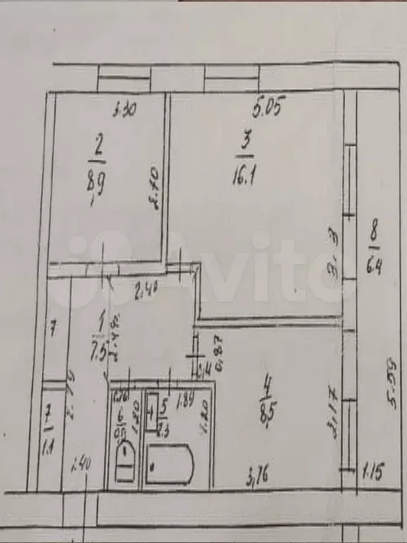 2-к. квартира, 51,7 м, 1/2 эт. - Фото 0