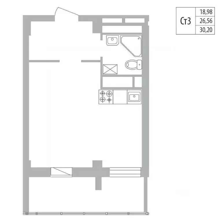 1-к кв. Татарстан, Набережные Челны ул. Раскольникова, 22 (30.2 м) - Фото 0
