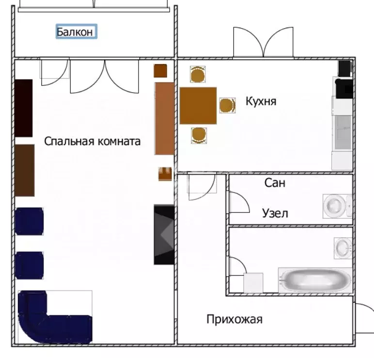 1-к кв. Ульяновская область, Ульяновск Локомотивная ул., 201 (29.0 м) - Фото 2