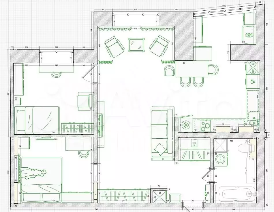 3-к. квартира, 70 м, 8/17 эт. - Фото 0