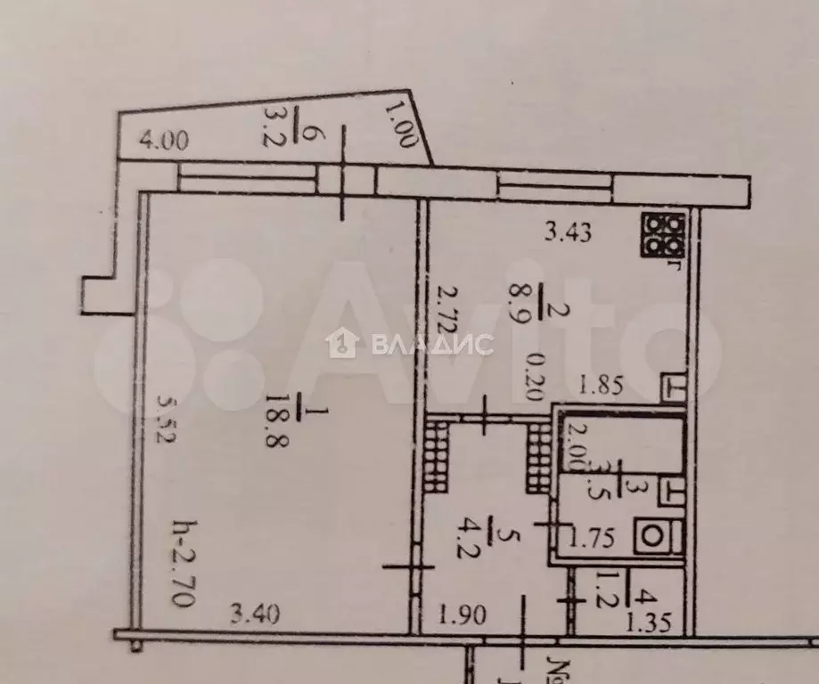 1-к. квартира, 37,4 м, 1/9 эт. - Фото 0