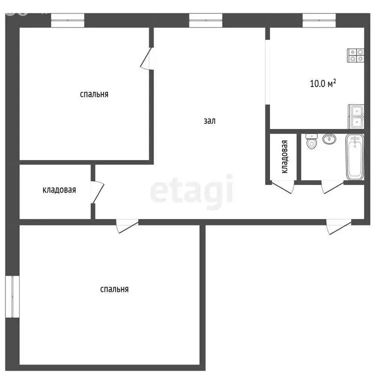 3-комнатная квартира: Тюмень, Минская улица, 96 (55.2 м) - Фото 0