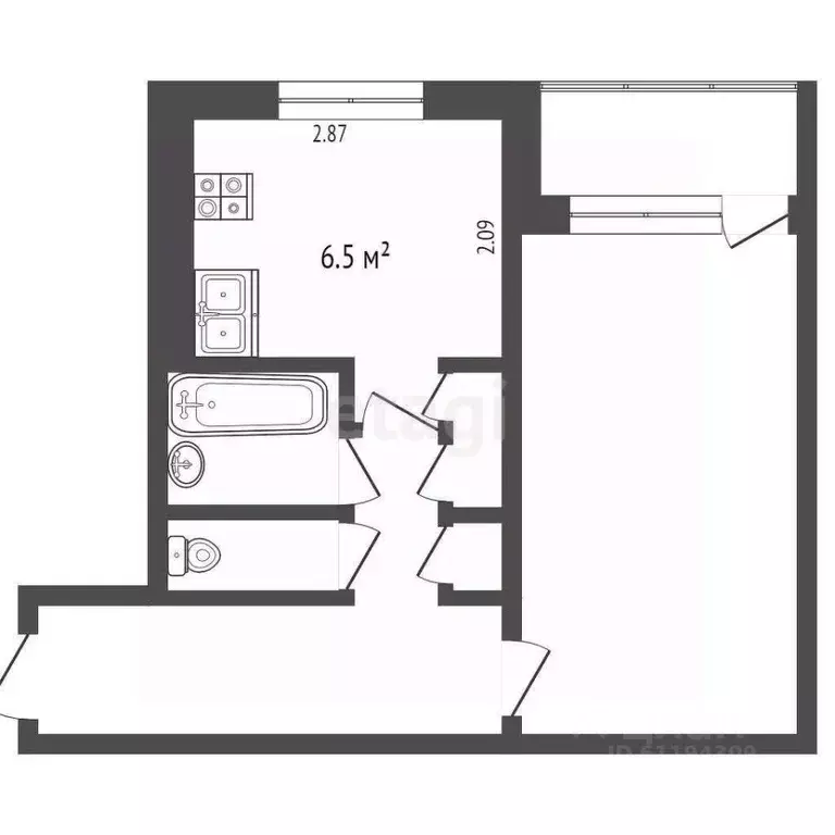 1-к кв. Мордовия, Саранск ул. Сущинского, 36к5 (32.7 м) - Фото 2