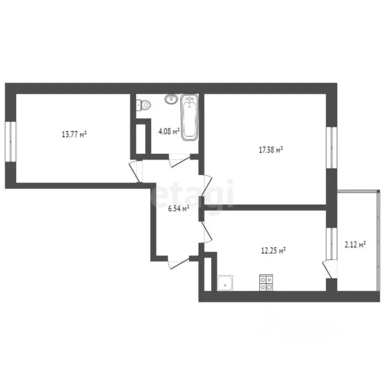 2-к кв. Крым, Симферополь ул. Батурина (58.0 м) - Фото 1