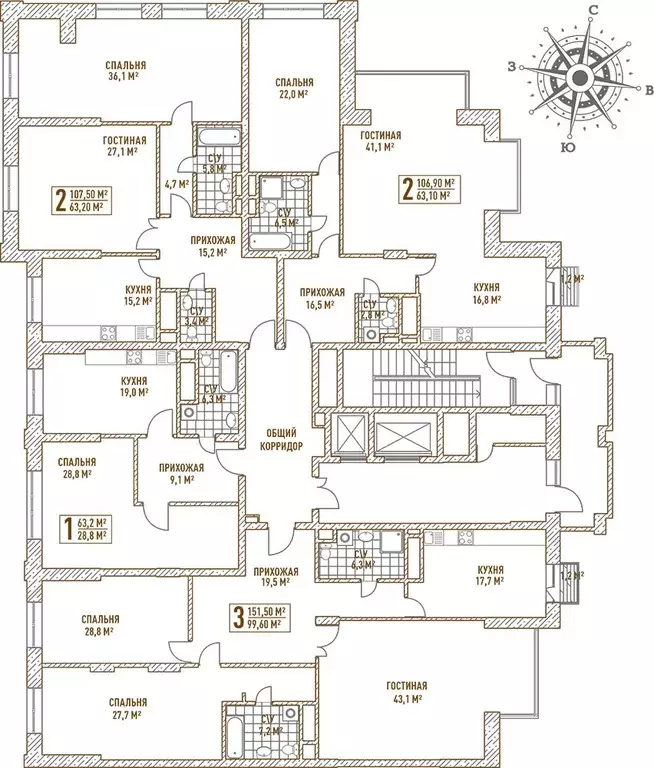 2-к кв. Москва ул. Матросская Тишина, 12 (63.4 м) - Фото 1