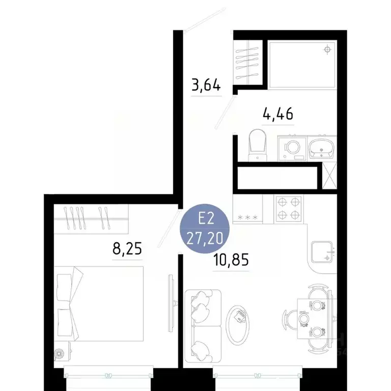 1-к кв. Рязанская область, Рязань 9-10-й кв-л,  (27.2 м) - Фото 0