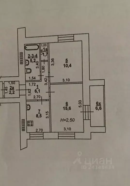 2-к кв. Ростовская область, Ростов-на-Дону просп. Королева, 28 (56.0 ... - Фото 1