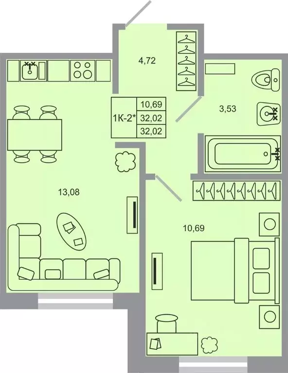 1-к кв. Ленинградская область, Всеволожский район, пос. Бугры Стороны ... - Фото 1