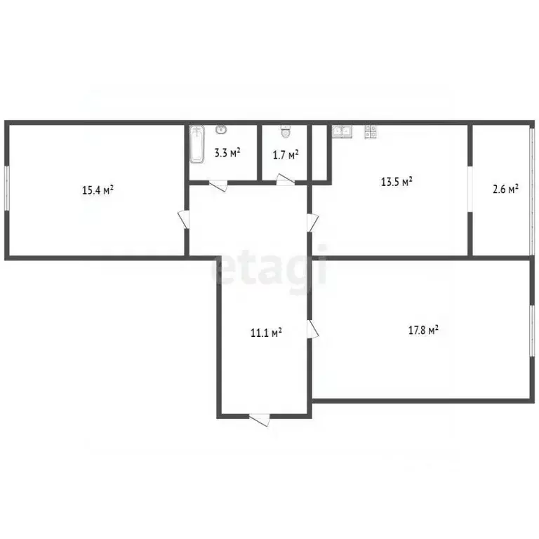 2-к кв. Санкт-Петербург Ленинский просп., 53к1 (62.9 м) - Фото 2