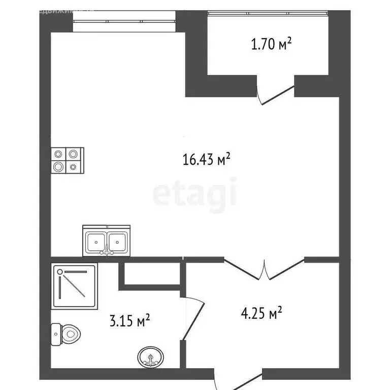 Квартира-студия: Санкт-Петербург, Благодатная улица, 50 (24 м) - Фото 0
