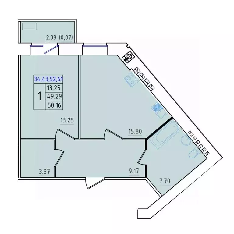 1-к кв. Костромская область, Кострома Калиновская ул., 5 (50.16 м) - Фото 0